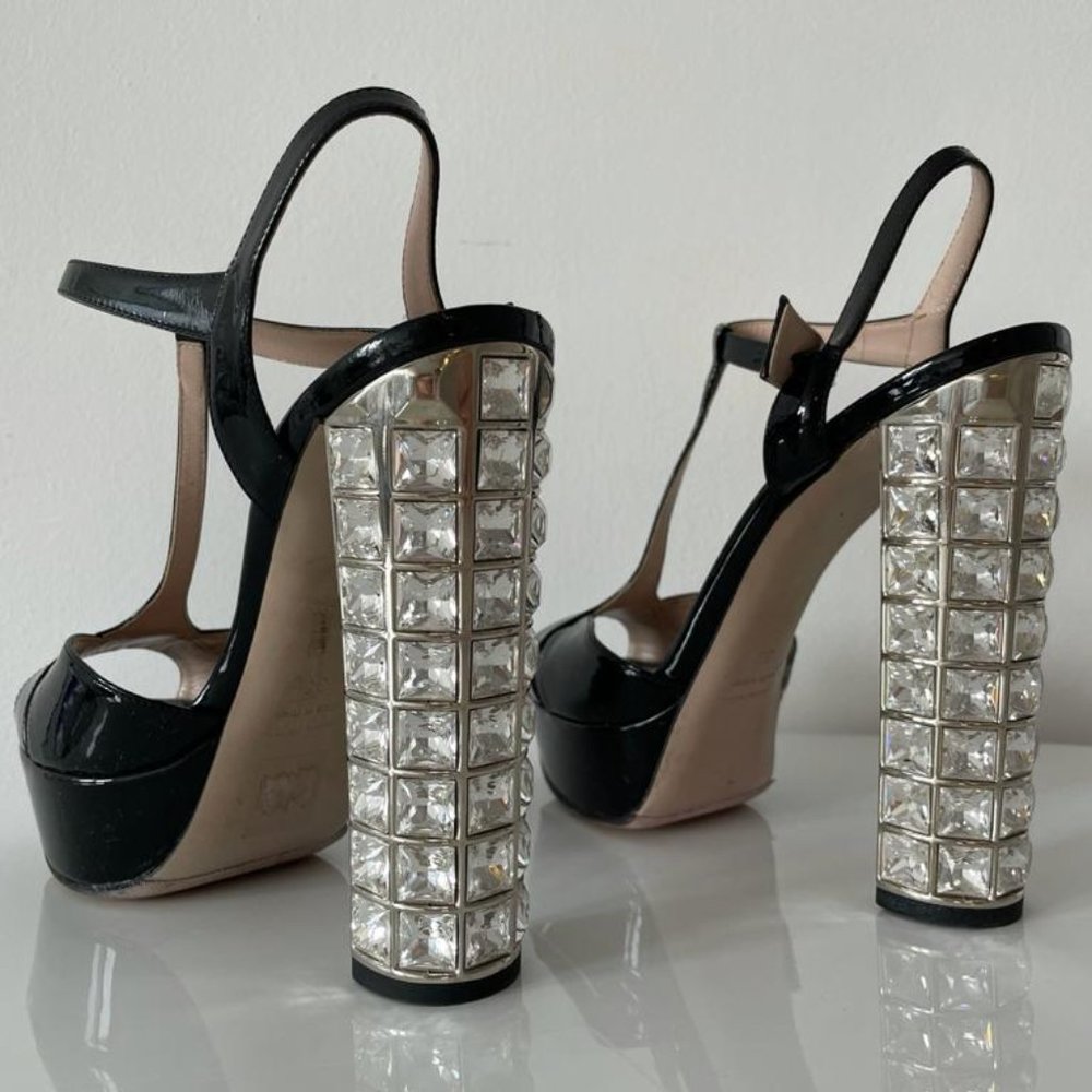 miu miu heels with swarovski crystals blac - Picture 3 of 4